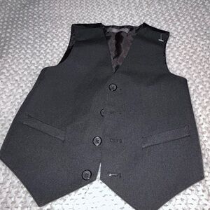 $10 sale Van Heusen Boys Black dress suit Vest Size 2T Easter wedding #77